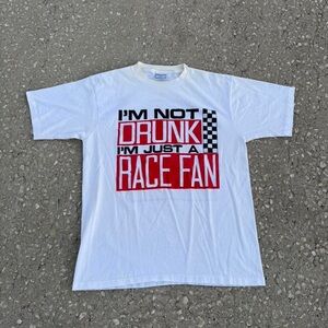 Race Fan Graphic Tee in White and Red